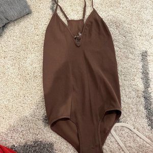 Free People Brown bodysuit